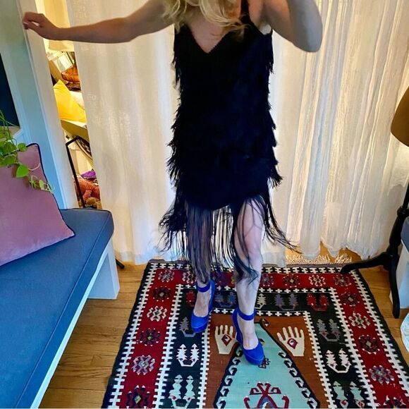 Vintage 60s Fringe Swing Go-Go Dress - Picture 3 of 12